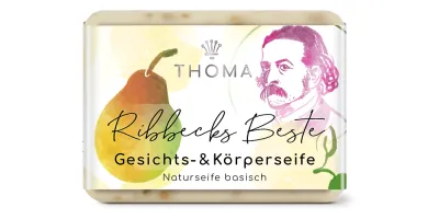 rechteckige beige Naturseife mit Birnensaft -Ribbeck´s Beste-